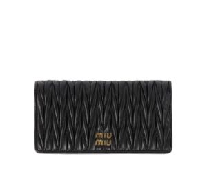 Miu Miu Matelassé Nappa Leather Smartphone Case With Metal Lettering Logo Black