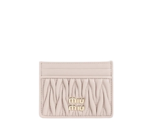 Buy Miu Miu Matelassé Nappa Leather Card Holder In Leather With Metal Lettering Logo Powder Pink at Sasom – Authentic and Ready to Ship