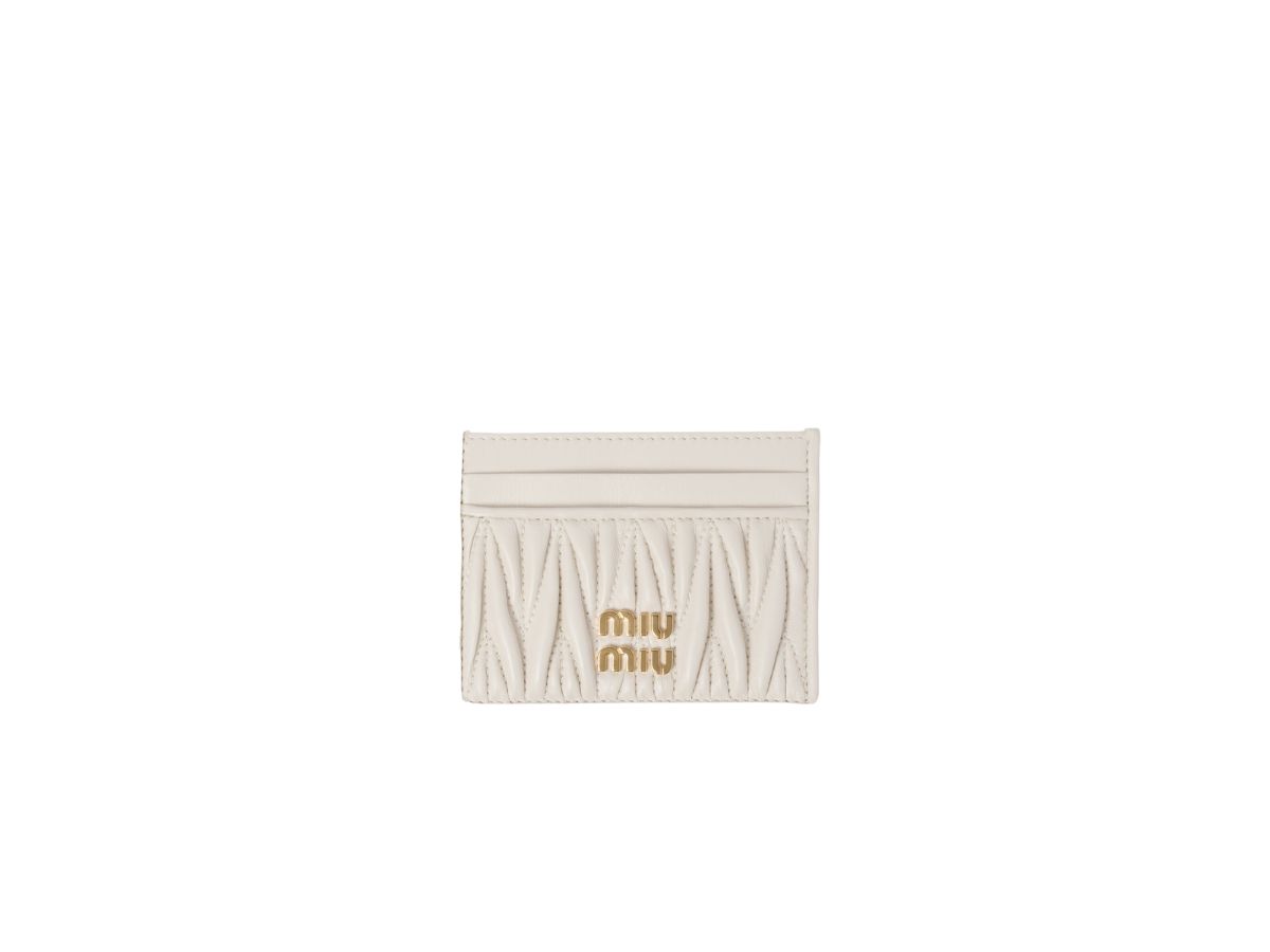 Miu Miu Matelassé Nappa Leather Card Holder With Metal