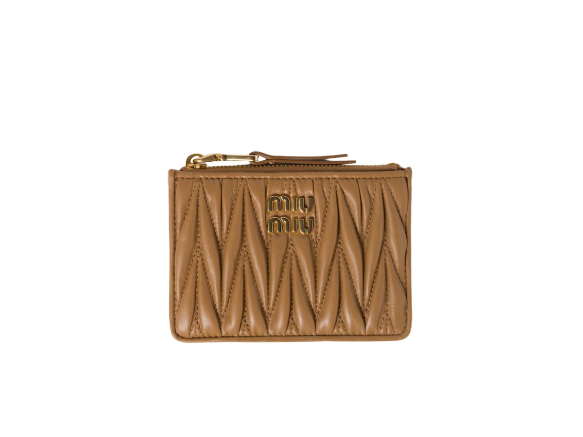 Miu Miu Matelasse Card Holder In Nappa Leather With Metal