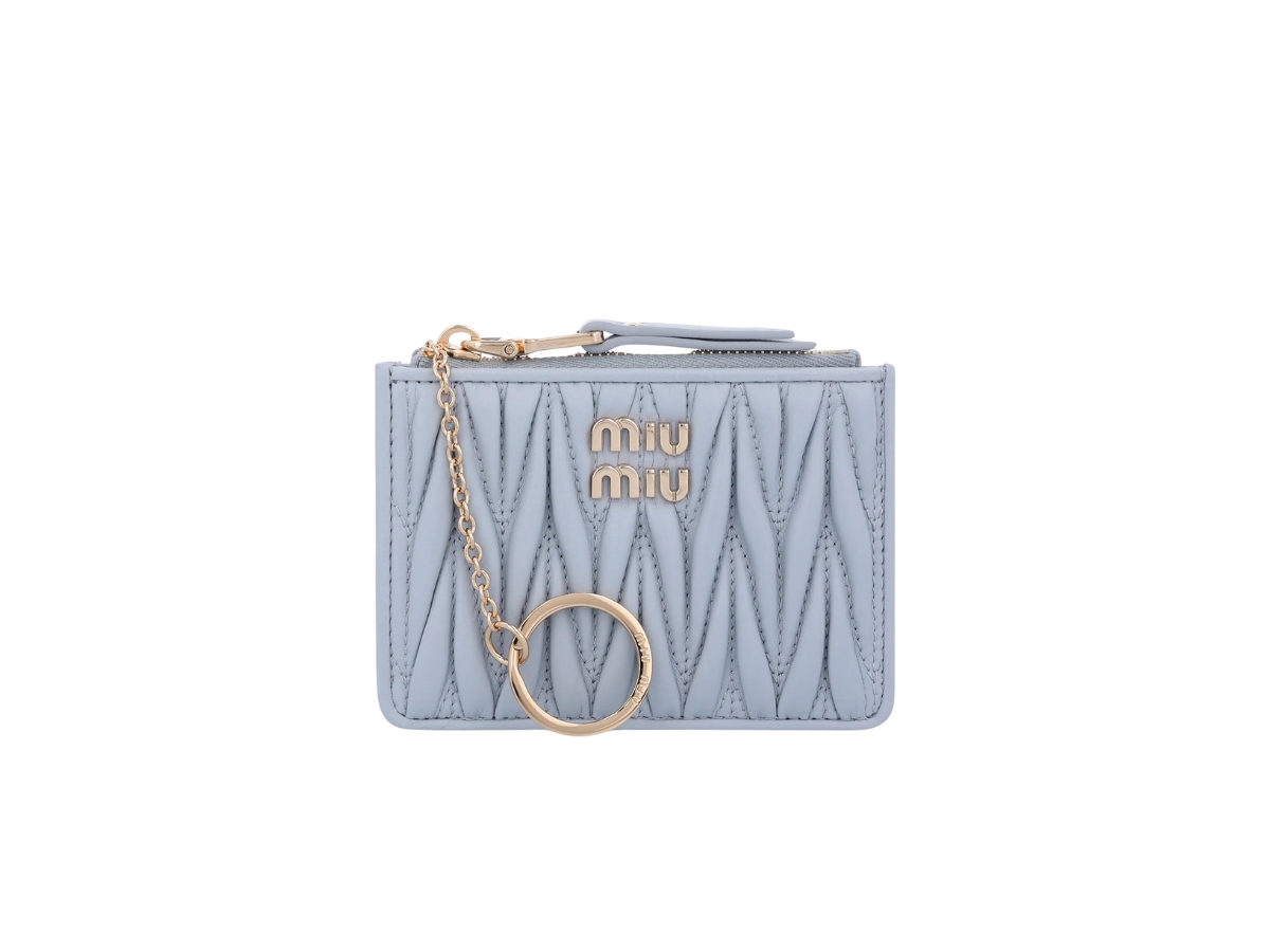 [MiuMiu] Small Leather Zipper Card Holder - ☆送料込☆ Miu Miu Matelasse Zipper Card Holder In Nappa Leather With