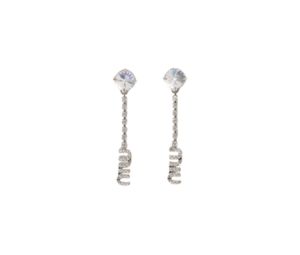 Buy Miu Miu Metal earrings with crystals Visible logo Steel-Crystal at Sasom – Authentic and Ready to Ship