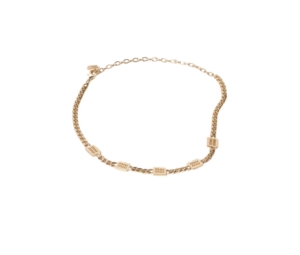 Buy Miu Miu Metal Necklace In Perforated Logo Gold at Sasom – Authentic and Ready to Ship