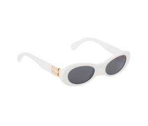 Miu Miu Miu Glimpse Sunglasses In Chalk White Acetate Frame With Slate Gray Lenses