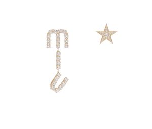 Miu Miu Pendant Earrings With Crystals Star In Gold Finish Metal Hardware