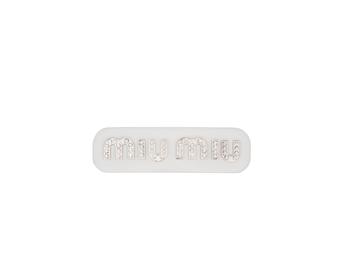 Miu Miu Plexiglass and metal hair clip 2pc Miu Miu Plexiglas And Metal Hair Clip With Artificial  main image 2