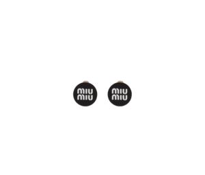 Buy Miu Miu Plexiglas Earrings With Visible Logo Black White at Sasom – Authentic and Ready to Ship