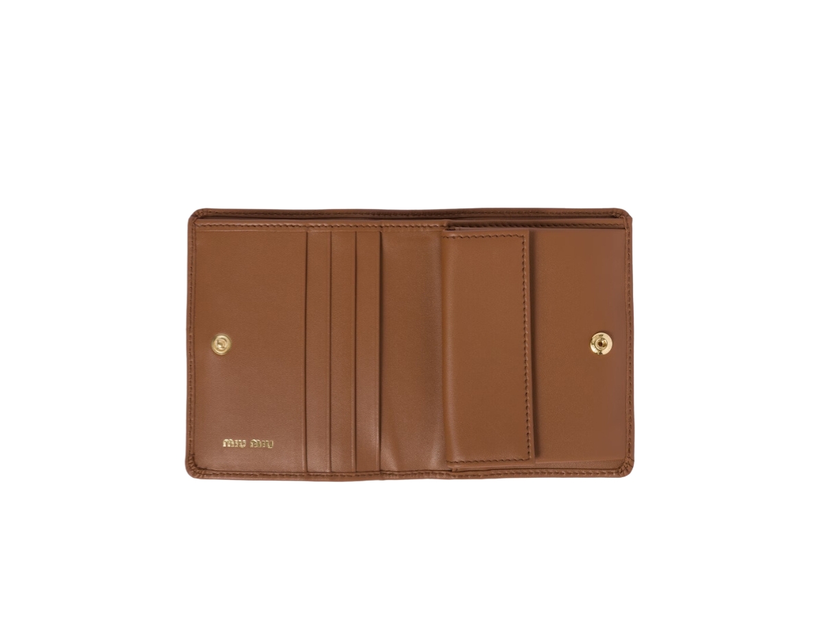 ★MiuMiu★ Small Leather Wallet Cognac 5MH0432CVXF0046 5MH04 MiuMiu] Small Leather Wallet-Cognac / ☆送料込☆