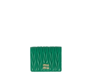 Buy Miu Miu Small Matelassé Nappa Leather Wallet In Leather With Metal Lettering Logo Mango at Sasom – Authentic and Ready to Ship