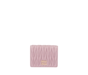 Buy Miu Miu Small Matelassé Wallet In Nappa Leather With Metal Alabaster Pink at Sasom – Authentic and Ready to Ship