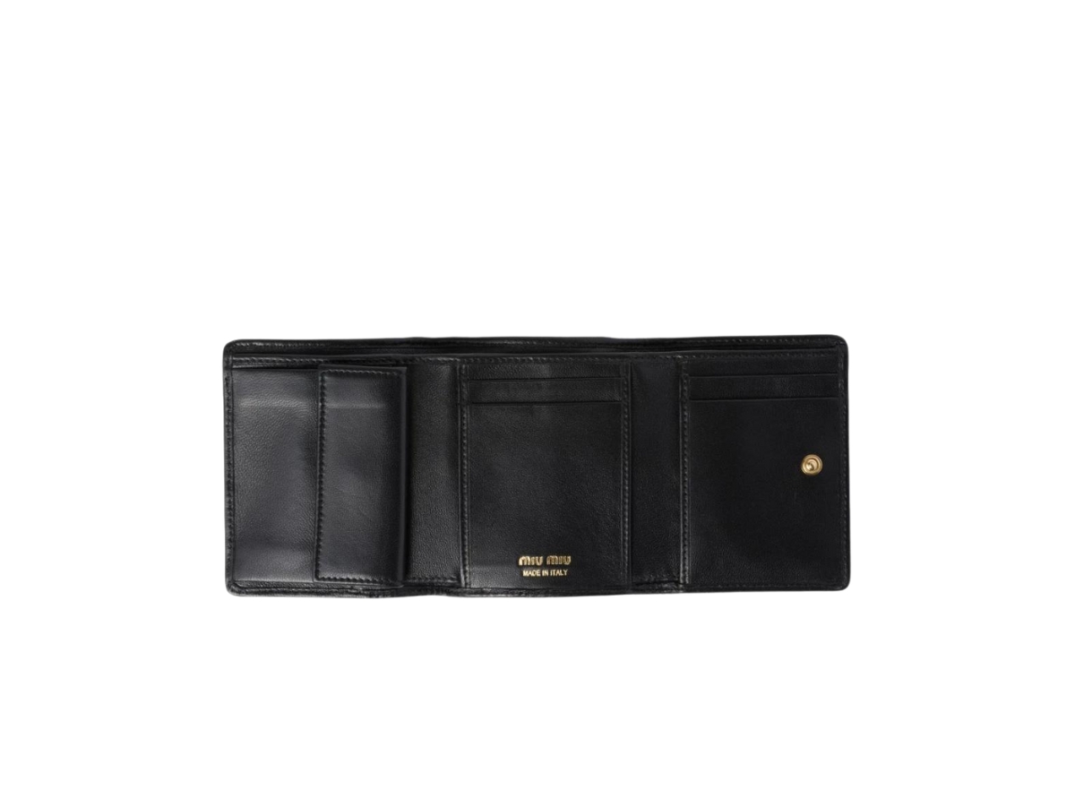 ★MiuMiu★ Small Matelasse Wallet Black 5MH033AFPPF0002 5MH0 Black Small Matelassé Nappa Leather Wallet | Miu Miu