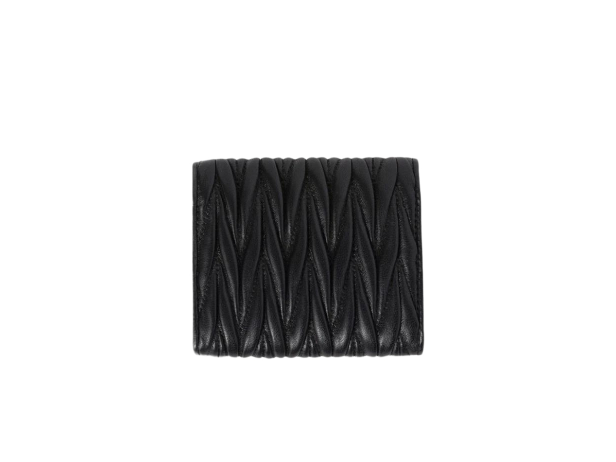 ★MiuMiu★ Small Matelasse Wallet Black 5MH033AFPPF0002 5MH0 Black Small Matelassé Nappa Leather Wallet | Miu Miu