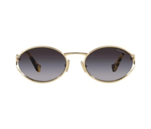 Miu Miu Sunglasses In Pale Gold With Gray Gradient