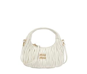 Miu Miu Wander Matelassé Mini-Bag In Nappa Leather With Gold-tone Hardware White