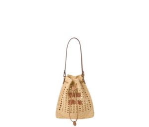 Buy Miu Miu Woven Fabric Mini-Bag With Embroidered Lettering Logo Beige-Cognac at Sasom – Authentic and Ready to Ship