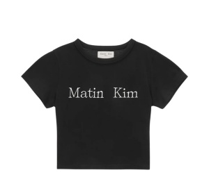 Buy Matin Kim Logo Crop Top Black at Sasom – Authentic and Ready to Ship