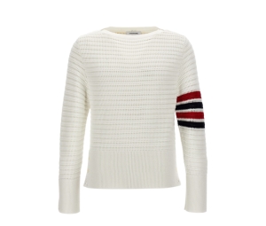 Buy Thom Browne Faux Crochet Stitch Sweater White (W) at Sasom – Authentic and Ready to Ship