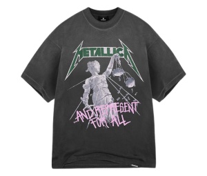 Buy Represent x Metallica Justice T-Shirt Stained Black at Sasom – Authentic and Ready to Ship