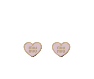 Buy Miu Miu Logo Heart Earrings Pink at Sasom – Authentic and Ready to Ship