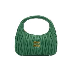 Buy Miu Miu Wander Matelassé Leather Hobo Bag Green at Sasom – Authentic and Ready to Ship