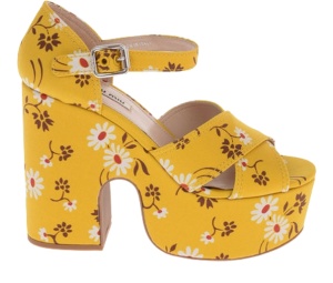 Buy Miu Miu Floral Printed Platform Yellow (Women's) at Sasom – Authentic and Ready to Ship