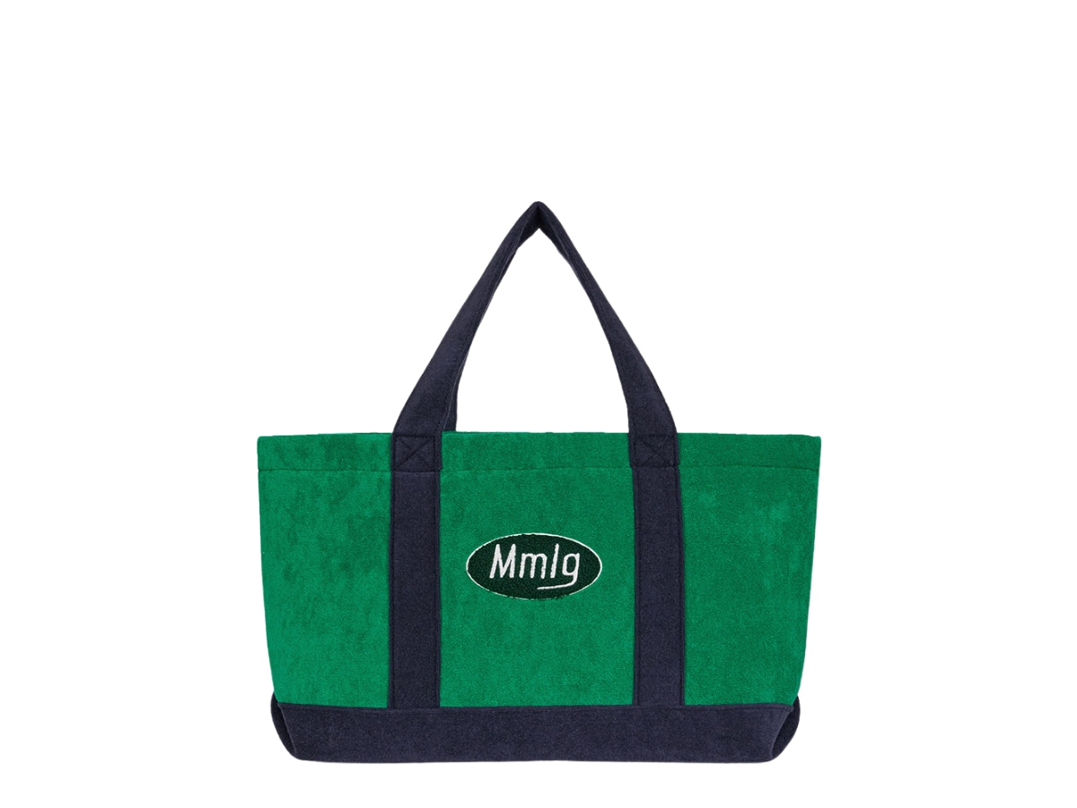 ★TOUT Y EST★ Mmlg TERRY TOTE BAG GREEN NAVY MMLGBD1A023 Mmlg Terry Tote Bag Green Navy Shop Authentic at SASOM