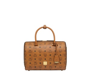 Buy MCM Essential Boston Bag In Visetos Cognac at Sasom – Authentic and Ready to Ship
