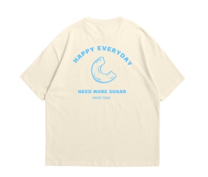 Myyoungs Happy Everyday Oversized T-Shirt Cream