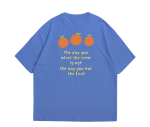 Myyoungs Orange Seed Oversized T-Shirt Atlantic Blue