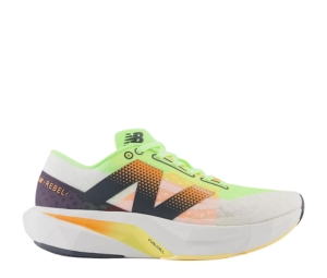 New Balance FuelCell Rebel v4 White-Bleached Lime Glo-Hot Mango (W)