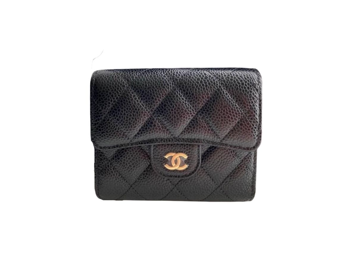 Chanel Boy Quilted TriFold Wallet Black Caviar  ＬＯＶＥＬＯＴＳＬＵＸＵＲＹ