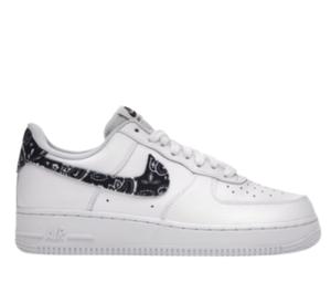 air force 1 black with white writing