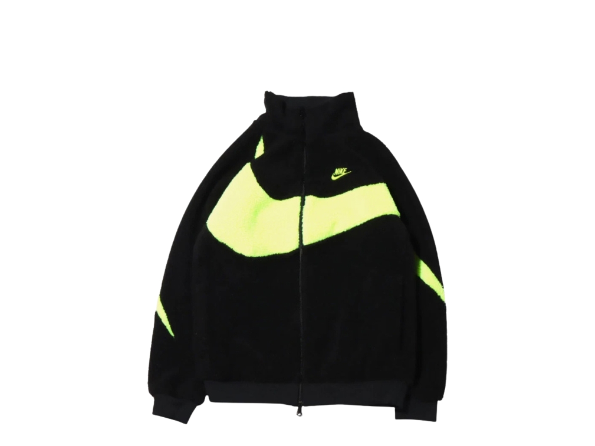 SASOM apparel Nike Big Swoosh Full Zip Jacket Black Volt Check