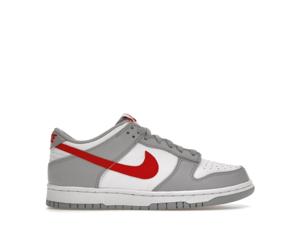 Buy Nike Dunk Low White Wolf Grey University Red (GS) at Sasom – Authentic and Ready to Ship