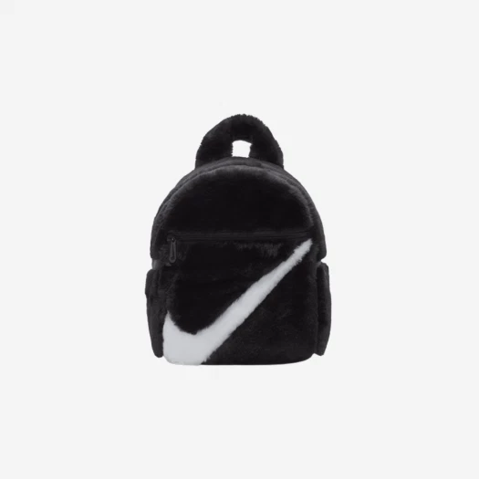 Nike NSW Futura 365 Faux Fur Mini Backpack Black White