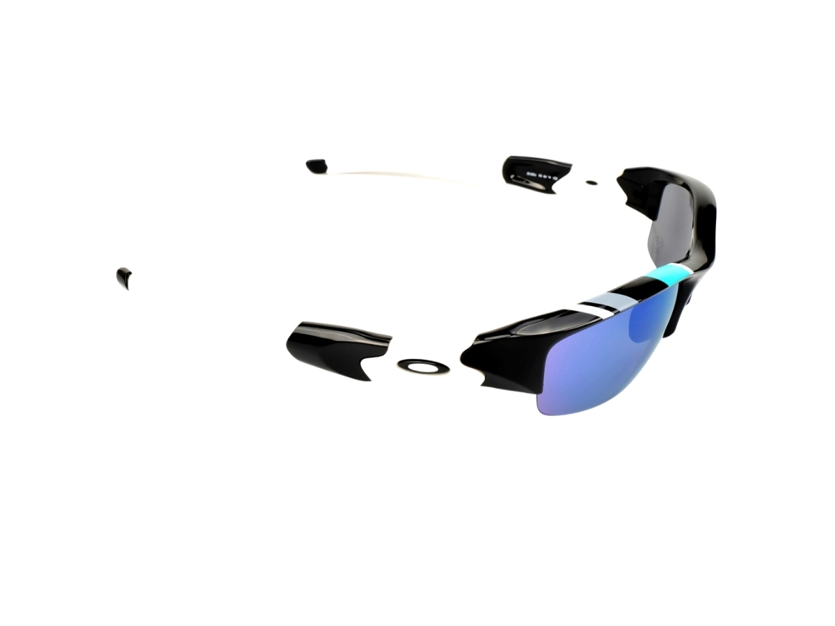 Oakley Flak 26-265J In Black-White Acetate Frame With Blue