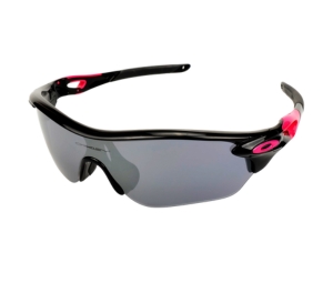 Oakley Radarlock 009183-07 Sunglasses In Black-Pink Acetate Frame With Grey Lenses