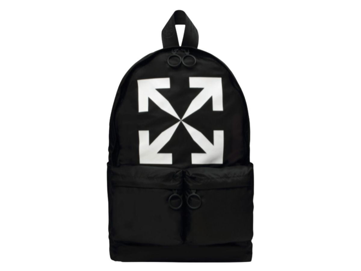 backpack white and black