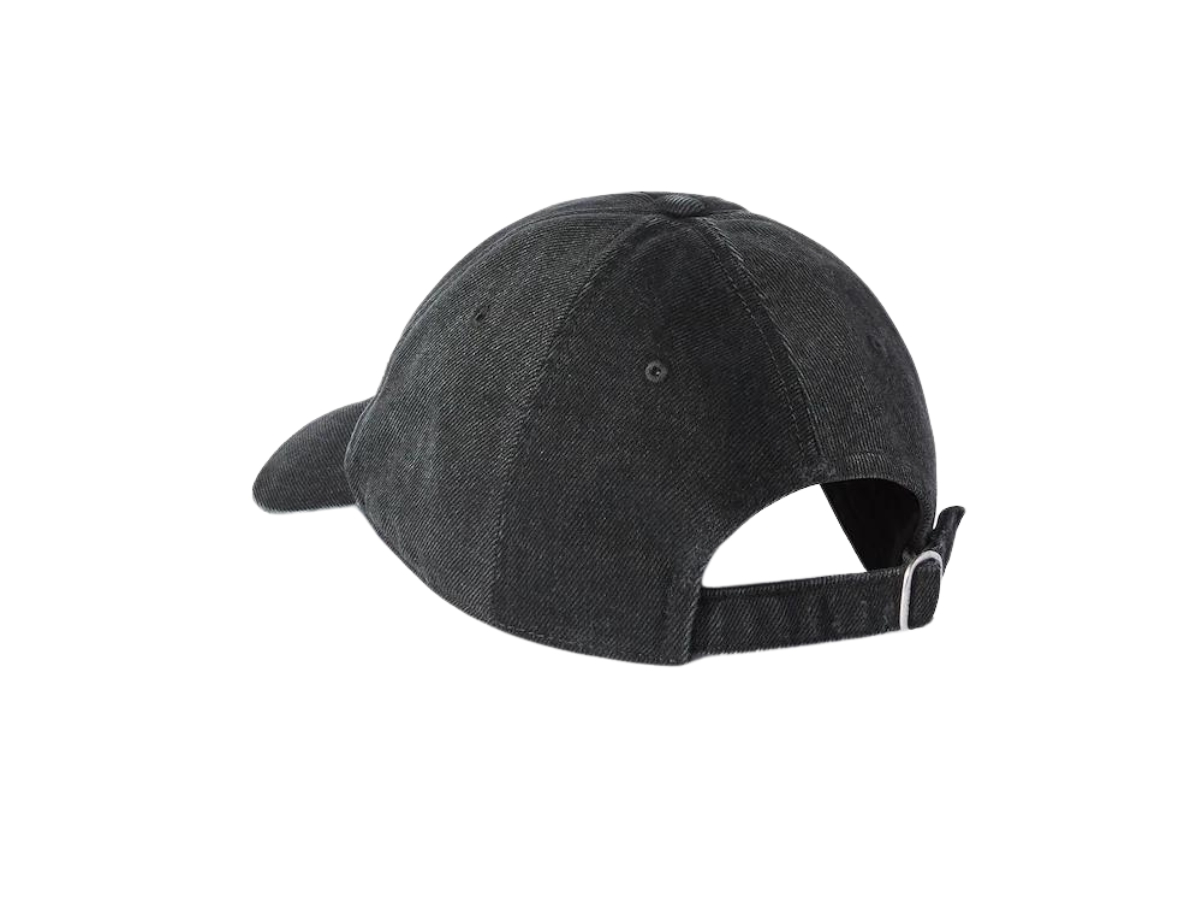 Off-White Black Distressed Denim Baseball Cap Black Denim