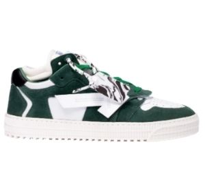 OFF-WHITE FLOATING ARROW LOW-TOP SNEAKERS  WHITE GREEN