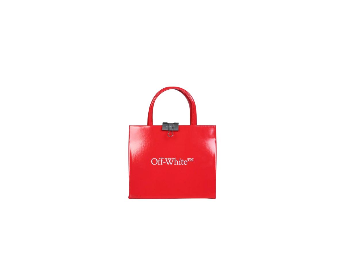 OFF-WHITE Red Leather Box Bag Mini Red/White in Leather with White