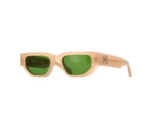 Off-White OERI115 GREELEY Sunglasses In Shiny Beige Crystal Frame With Green Lenses