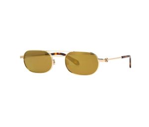 Off-White OERI123 VAIDEN Sunglasses In Shiny Gold Acetate Frame With Brown And Gold Mirror Lens
