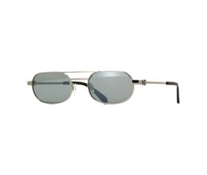 Off-White OERI123 VAIDEN Sunglasses In Shiny Silver Frame With Grey And Silver Flash Mirror Lenses