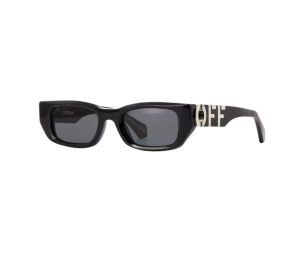 Off-White OERI124 FILLMORE Sunglasses In Shiny Black Frame With Grey With Light Mirror Lenses