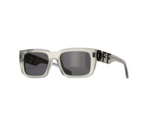 Off-White OERI125 HAYS Sunglasses In Grey Crystal Frame With Dark Grey Light Mirror Lenses