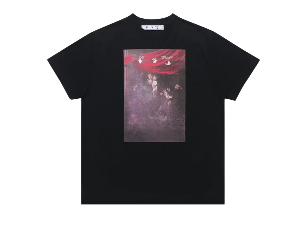 Off-White Sprayed Caravaggio Short-Sleeve Over Tee Black