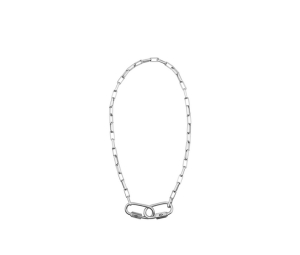 OY Two Carabiner Necklace Silver