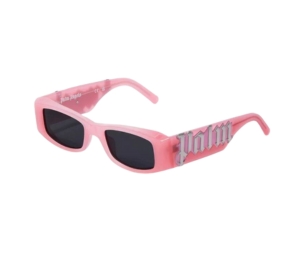 Palm Angels Angel Sunglasses In Rectangle Frame With Dark Grey Lens Pink