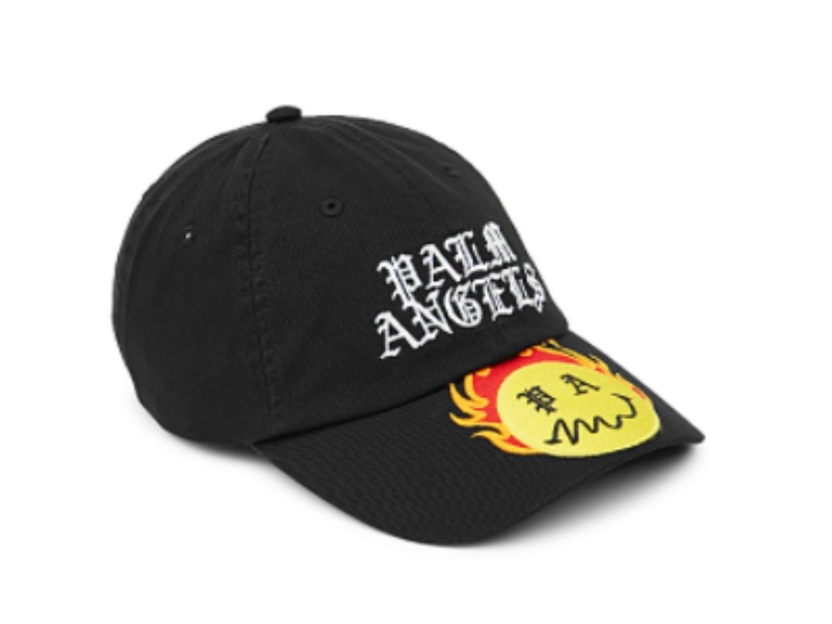 Palm Angels Burning Head embroidered cotton cap